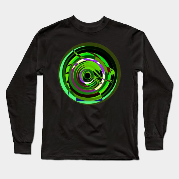 Green Dragon Head Mandala Long Sleeve T-Shirt by TheDaintyTaurus